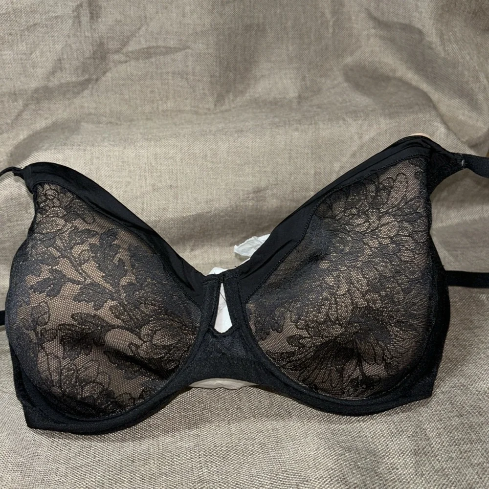 SOMA (2) Lightest Lift Perfect Coverage Black Lace Size 34DD Bundle of 2